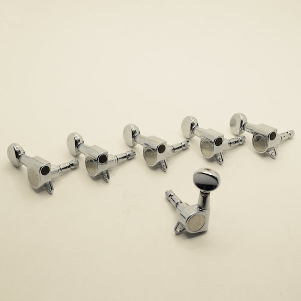 6 in line Chrome Proline Left Hand Self Locking Tuners Set of 6