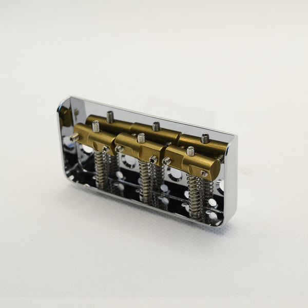 Chrome Short Tele Style Bridge with Brass Saddles