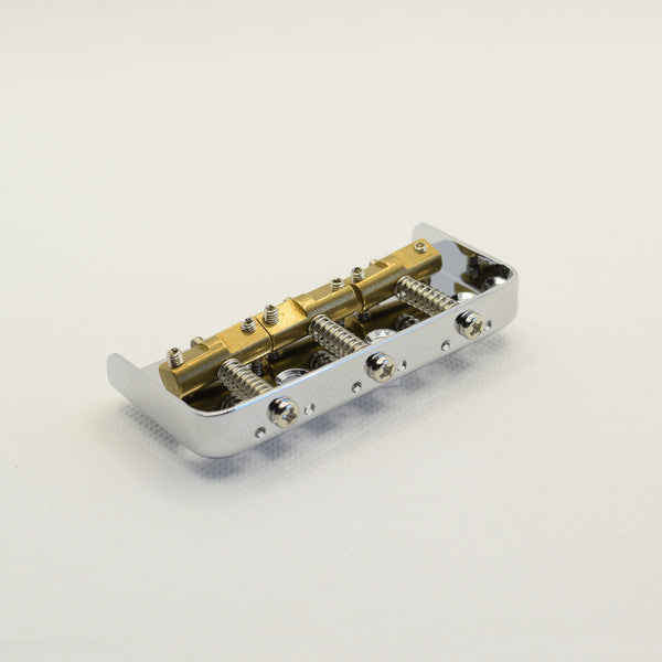 Chrome Short Tele Style Bridge with Brass Saddles