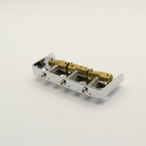 Chrome Short Tele Style Bridge with Brass Saddles