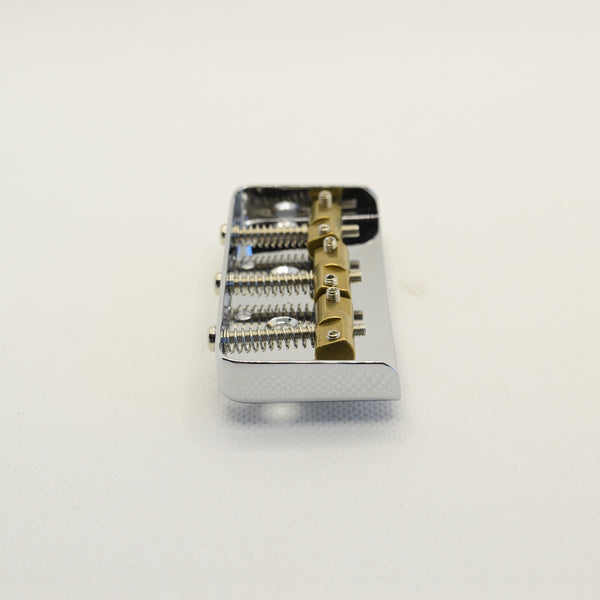 Chrome Short Tele Style Bridge with Brass Saddles