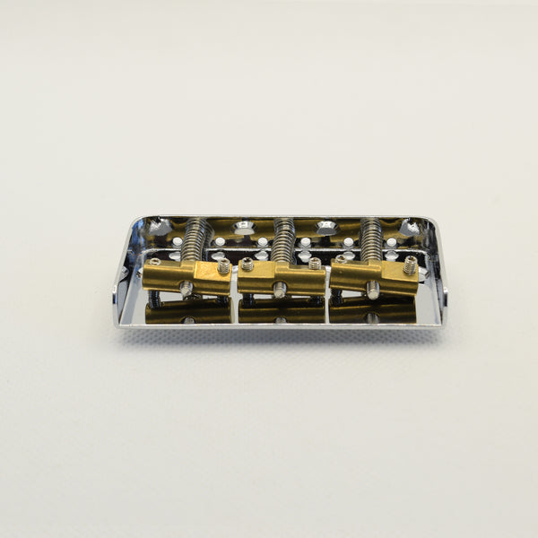 Chrome Short Tele Style Bridge with Brass Saddles